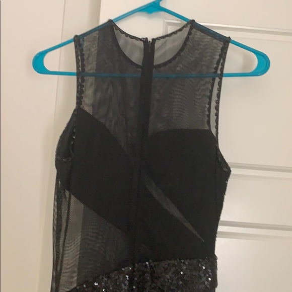 Black Sequen Mesh Cutout Prom dress - Picture 6 of 7